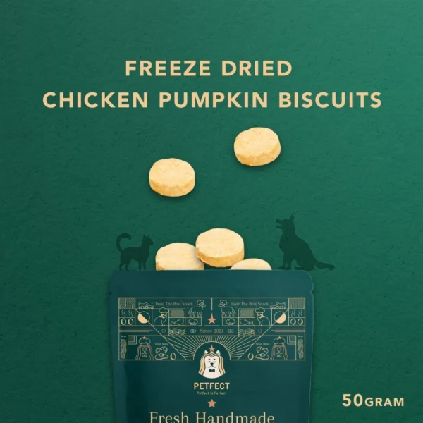 Freeze dried Chicken Pumpkin Biscuits  Pet Snack  Dog snack and Cat snack  Pet Treats