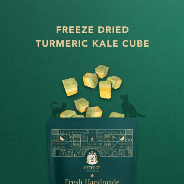 Freeze Dried Turmeric Kale Cube  Pet Snack  Dog snack and Cat snack  Pet Treats