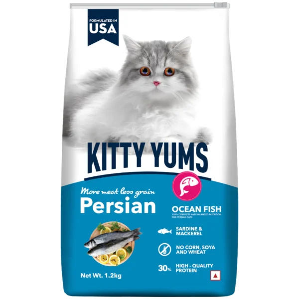 KITTY YUMS Persian Dry Cat Food   Ocean Fish 1.2KG