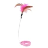 Head mounted cat teaser toy that hangs around your neck  easily freeing your hands  with a bendable rod
