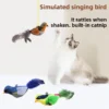 Simulation Bird Cat Toy Interactive Toy Chirping Flapping Wings Small Bird Plush Toy with Cat Touch Sensor
