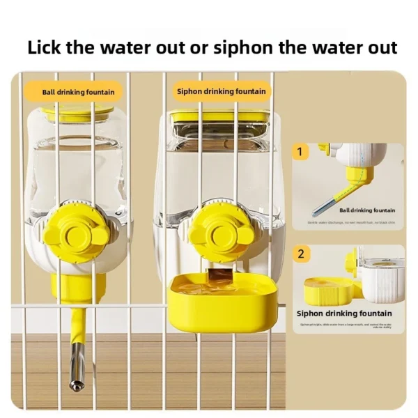 1.1L Pet Hanging Feeding Bowl Large Capacity Automatic Water Dispenser Automatic Bottle Cage Feeder Cat Dog Pet Food Bowl