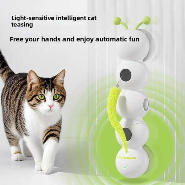 Smart interactive cat wand  equipped with a replaceable prey tail  suitable for automatic swinging  durable