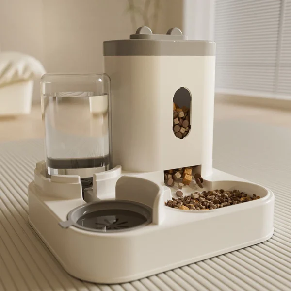 1.4L Cat Automatic Feeder and Water Dispenser 2 in 1 with Removable Stainless Steel Bowl