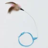 Head mounted cat teaser toy that hangs around your neck  easily freeing your hands  with a bendable rod