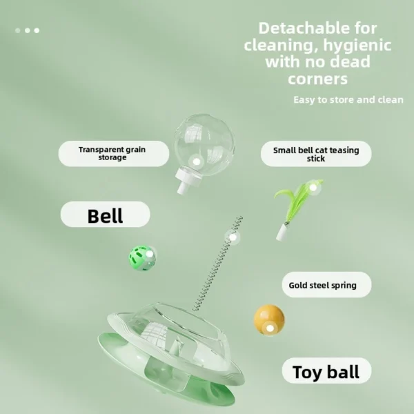 Pet Teaser Leak Food Booster Cat Toy Spinning Ball Snack Dispenser Dog Cat Slow Feeding