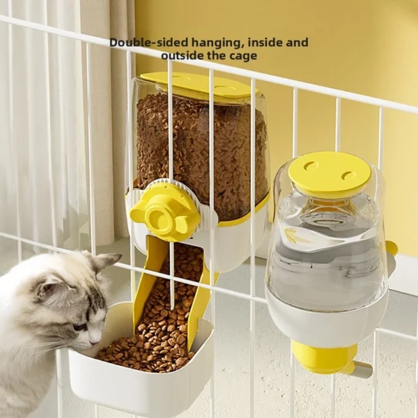 1.1L Pet Hanging Feeding Bowl Large Capacity Automatic Water Dispenser Automatic Bottle Cage Feeder Cat Dog Pet Food Bowl