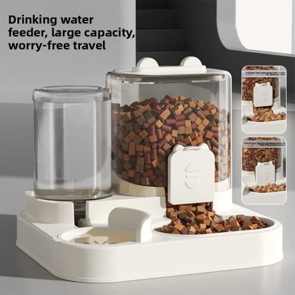 2.6L Automatic Cat Feeder and Water Dispenser 2 in 1 with Removable Bowl