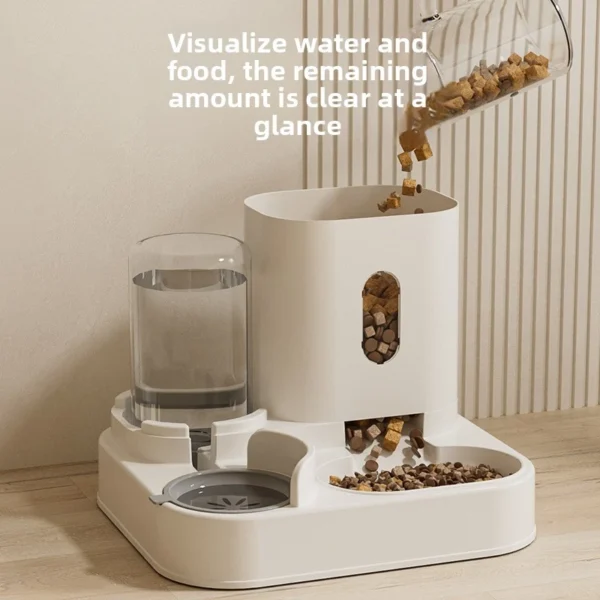 1.4L Cat Automatic Feeder and Water Dispenser 2 in 1 with Removable Stainless Steel Bowl