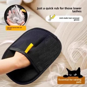Reusable Electrostatic Hair Removal Pet Hair Removal Gloves Black Mesh Washable Ergonomic Cleaning Gloves