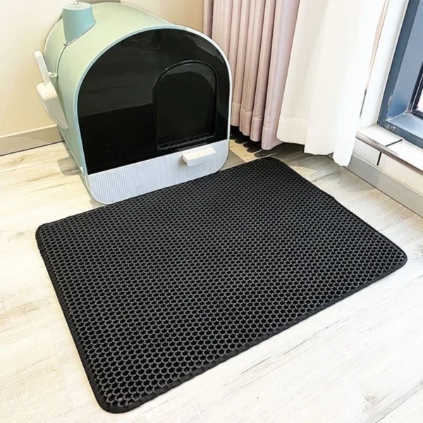 Splash Proof  Prevents Tracking  Washable Cat Litter Mat  Cat Sand Control Mat