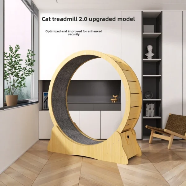 Silent Cat Treadmill Wooden Solid Climbing Wheel Weight Loss Fitness Roller Silent Exercise Cat Toy