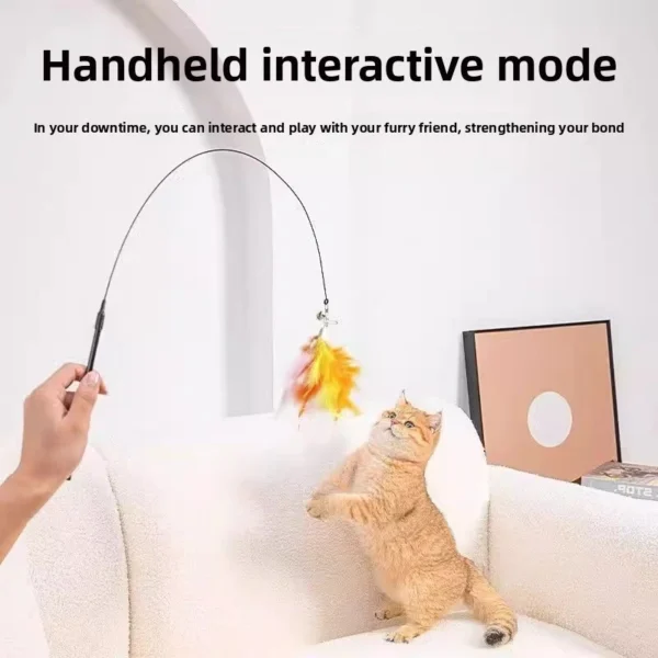 Cat Teaser Wand with Suction Cup cat toy cat to play by itself Kitten Toys Interactive Feather Stick Detachable