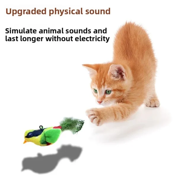 Simulation Bird Cat Toy Interactive Toy Chirping Flapping Wings Small Bird Plush Toy with Cat Touch Sensor
