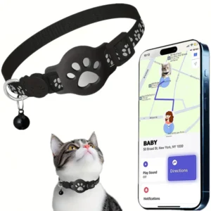 Compatible with iOS Android System Pet Dog Cat Locator Collar Waterproof Apple  Find My  Tracker Reflective Collar