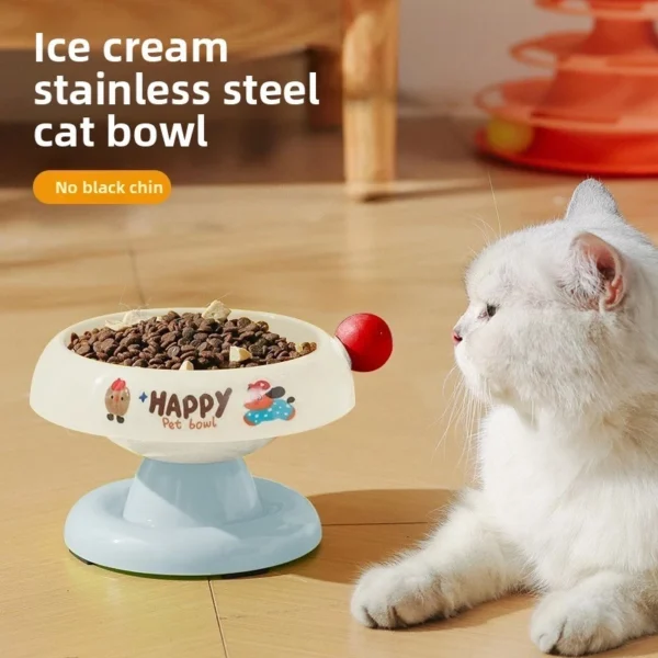 2 in 1 Cat Bowl Detachable Stainless Steel Cat and Dog Bowl with Stand and Non Slip Base