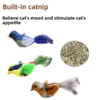 Simulation Bird Cat Toy Interactive Toy Chirping Flapping Wings Small Bird Plush Toy with Cat Touch Sensor